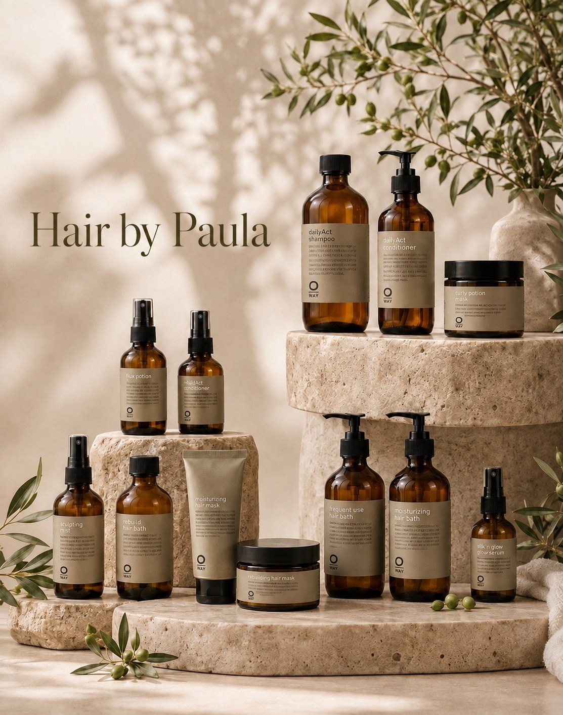 OWAY products displayed at Hair by Paula